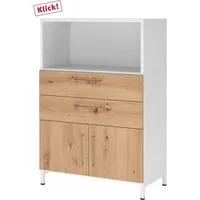 hjh OFFICE PRO FlexWall Kombischrank 3OH 80 x 40 x 120 weiß