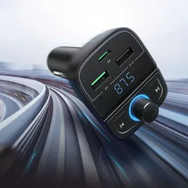 UGREEN FM Transmitter Bluetooth 5.0 MP3 Car Charger - Schwarz