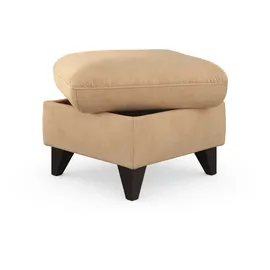 sit&more Stauraumhocker SIT & MORE "Mellum", braun (macciato), B:58cm H:48cm T:58cm, 100% Polyester, Hocker, mit Stauraum und wengefarbenen Holzfüßen