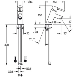 KWC AR Einhebel-Standbatterie Chrom