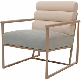 MCW Lounge-Sessel MCW-O38 Stoff/Textil 420 g/m2 75 x 80 x 80 cm Beige/Blau-Grün