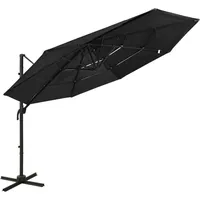vidaXL Sonnenschirm 300 x 300 cm Schwarz