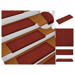 Stufenmatte Treppenmatten 15 Stk Nadelvlies 65×25 cm Rot, vidaXL, Höhe: 25 mm rot