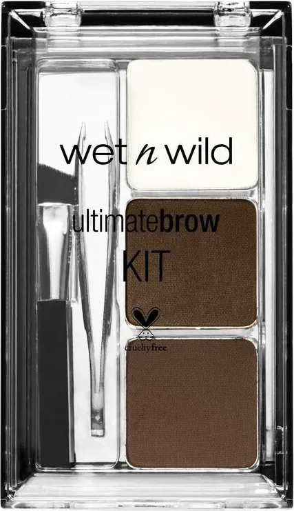 Wet n Wild Ultimate Brow Kit für Augenbrauenform, Definition und Volumen Hellbraun 2.5g