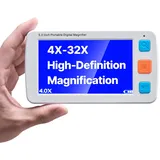 Vevor Tragbare digitale Lupe, 5 Zoll HD Leselupe, Lesehilfe für Sehschwäche, 4- bis 32-facher Zoom, mit 17 Farbmodi, AV-Ausgang, klappbarem Griff, LCD-Bildschirm mit 5 Helligkeitsstufen