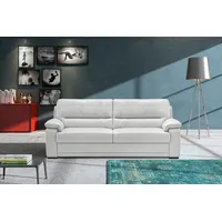2,5-Sitzer EGOITALIANO "Doris, modernes Designersofa, Ledersofa mit erstklassiger Sitzqualität", weiß, B:192cm H:90cm T:93cm, Leder u00bbBULLu00ab (echtes Rindsleder). Geschliffenes, pigmentiertes und behandeltes Rindsleder mit einer Dicke von 1, 3-1, 5 mm. Dieses Leder zeigt eine ziemlich weiche Hand mit einem halb undurchsichtigen Aussehen. Es handelt sich um ein geschütztes Leder. Eine leichte Deckschicht schützt sie vor Flecken, ohne ihre ursprünglichen Eigenschaften zu verändern. Die geschützten Leder kombinieren die Vorteile von Natürlichkeit und Weichheit mit einer guten Beständigkeit gegen Verschleiß und Ausbleichen. Das Vorhandensein der charakteristischen Zeichen, die das Leben des Tieres bestimmen, wie Narben, Körnungsunterschiede, Falten, Adern, Disharmonien in Farbtönen, beweisen ihre absolute Echtheit und großen Wert., Sofas, edle Detailverarbeitung, perfekte Polsterung, aus hochwertigem Leder
