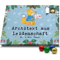 Mr. & Mrs. Panda Schoko Adventskalender Architekt Leidenschaft - Blau Pastell - Geschenk, technischer Zeichner, Firma, Baumeister, Innenarchitekt, ... - Blau