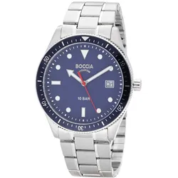 Boccia 3664-04 Herren-Armbanduhr Titan 10 bar Blau