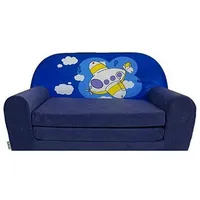 FORTISLINE Kindersitzgruppe Kindersofa "MINI" Kindercouch zum Aufklappen W386 blau