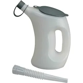 Pressol Messbecher 3l Polyethylen weiß/transparent mit Schutzdeckel/Flexauslauf