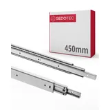 Gedotec Schubladen Auszugsschienen mit Kugelführung VOLLAUSZUG | STRONG | 1 Paar - Schubladenschienen aus Stahl Rollenauszug - Teleskopschienen 450 mm | Schienensystem Verzinkt | Tragkraft 100 kg