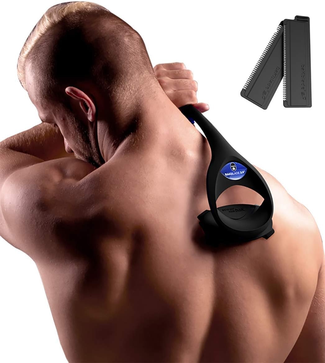 baKblade 2.0 Plus Rückenrasierer Herren - Ergonomischer Rückenhaarentferner für Männer - Brust & Rücken Haarentfernung auch für Armen, Beine & Bauch - Body Shaver Men