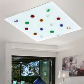 ETC Shop Deckenlampe mit bunten Glassteinen 1x LED 29x29x7,5 cm