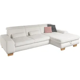 Set One by Musterring Ecksofa »SO 3400 Sitzhöhe 47cm oder 49cm, Sitztiefe verstellbar, B/T: 307/195cm« whlw. mit Funktion, Kaltschaum, in Cord, silver, Sitzhöhe 47