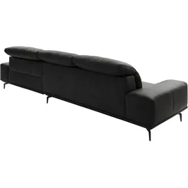 Musterring Ecksofa Leder 3-Sitzer Schwarz