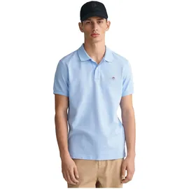 GANT Herren Poloshirt - Slim Shield Pique Polo Kurzarm, Knopfleiste, Logo Hellblau 3XL,