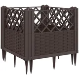 vidaXL Pflanzkasten Mit Erdspießen 43,5 x 43,5 x 43,5 cm Braun