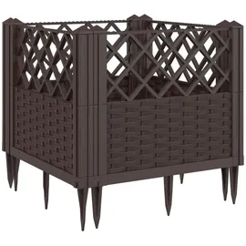 vidaXL Pflanzkasten Mit Erdspießen 43,5 x 43,5 x 43,5 cm Braun