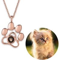 N/B Gedenkgeschenk für Katzen und Hunde, personalisierbar, mit Foto und Gravur, Geschenk für Haustierliebhaber, Beileidsgeschenk in Roségold, in Erinnerung an Kätzchen oder Welpen