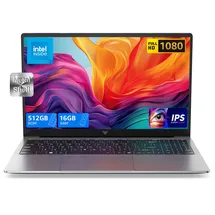 acemagic Laptop, Metallgehäuse, 15,6 Zoll FHD, 16 GB DDR4 512 GB SSD Notebook, In-tel Quad-Core N97(bis zu 3,60 GHz) schlägt N5095,Leichter Laptop 15 Zoll mit WiFi, BT5.0, USB 3.2×2, Type C,HDMI(Gray)
