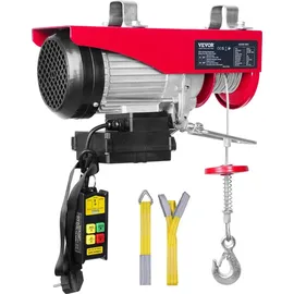 Vevor Seilwinde Metall 125-250kg Hubhöhe 12m rot/silber