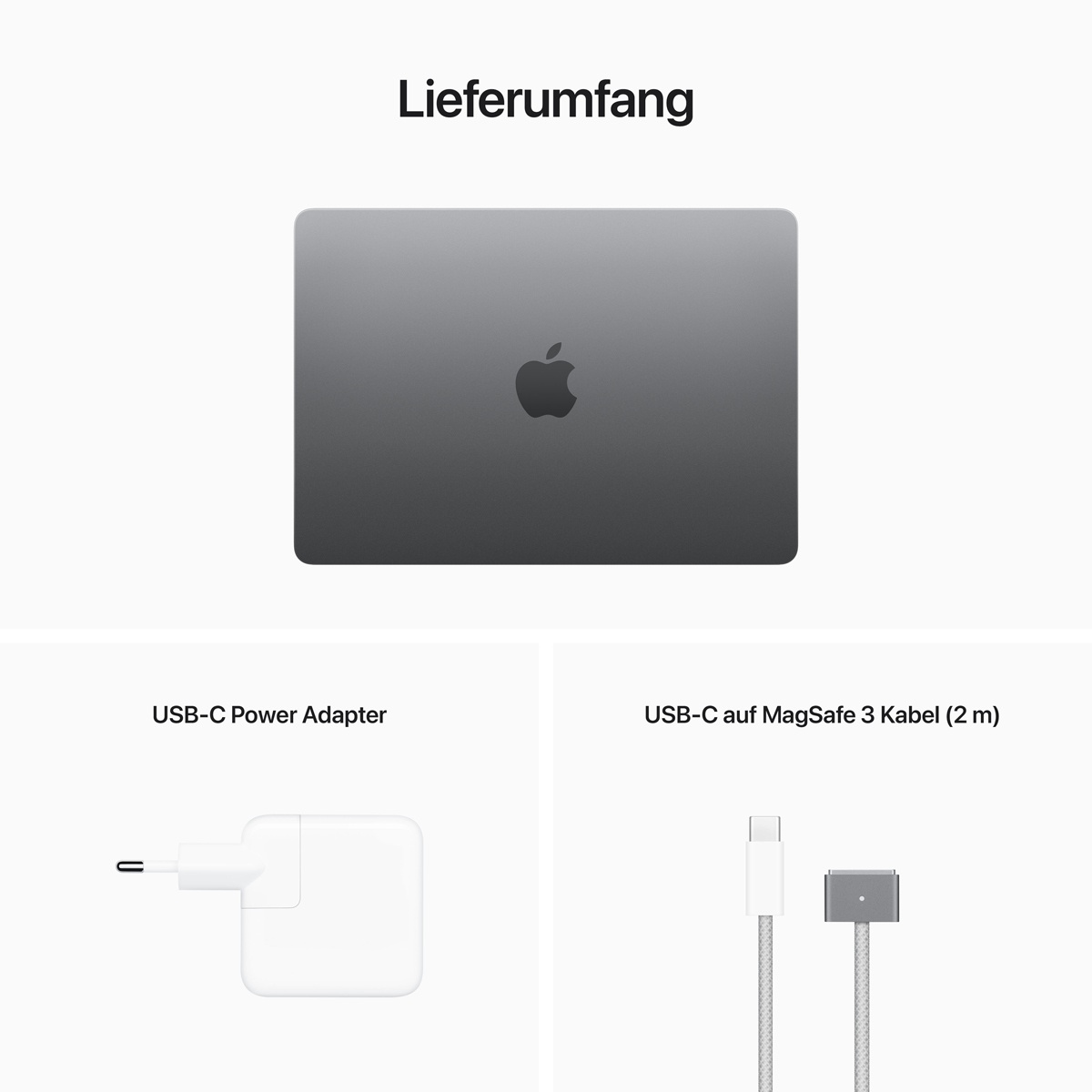 Apple MacBook Air 13,6" 2022,Apple M2 Chip 8-Core,8-Core GPU ,16 GB,256 GB,30W USB-C Power Adapter,spacegrau | Laptop by NBB