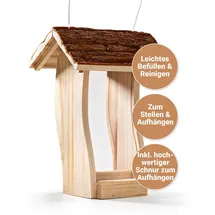 CULT at home Vogel Futterhaus Braun 30 cm x 21 cm