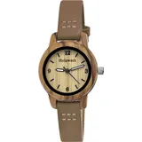 Holzwerk Germany Holzwerk CLARA BROWN kleine Damen Holz Uhr mit Leder Armband, braun, beige