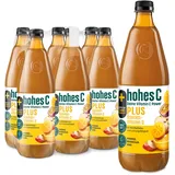 hohes C PLUS Sonnenvitamin D (6 x 1l), 100% Saft, Orange, Apfel, Maracuja, Zitrone, Kaki, Vitamin C, PLUS an Vitamin D, ohne Zuckerzusatz laut Gesetz, vegan, mit recyceltem PET