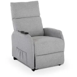 Fernsehsessel mit Aufstehhilfe, Relaxsessel mit Liegefunktion, mit einem Motor, 120 kg belastbar, Mikrofaser, Hellgrau - Raburg Ada