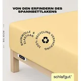 schlafgut Easy Jersey Elasthan Boxspring 120 x 200 - 130 x 220 cm yellow mid