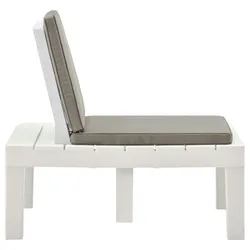 vidaXL Garten-Lounge-Stuhl mit Sitzpolster Kunststoff Weiß