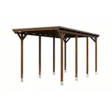 SKANHOLZ Carport Emsland 4,02 x 8,46 m nussbaum inkl. Pfostenanker