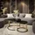lookway Runder Couchtisch LORI Gold/Schwarz Holzwerkstoff 70 x 48 x 70 cm