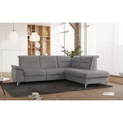 Ecksofa SIT & MORE "Astoria L-Form", grau (hellgrau), B:256cm H:91cm T:225cm, 35000, Sofas, wahlweise mit motorischer Relaxfunktion