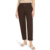 Cartoon Leinenhose Damen Lässig Dunkelbraun 34