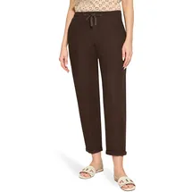 Cartoon Leinenhose Damen Lässig Dunkelbraun 34