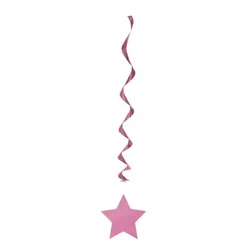 3 Swirl Girlanden Sterne pink