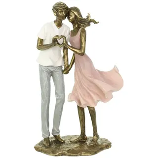 Frank Flechtwaren Statue, Dekofigur Liebespaar Nostalgie, für den Innenbereich, Polyresin Maße: Höhe 24 cm