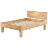 Erst-Holz Hohes Seniorenbett 140 x 220 cm Buche Massiv Doppelbett in Überlänge Modell 81 Rollrost inkl.