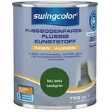 swingcolor 2in1 Flüssigkunststoff / Fußbodenfarbe RAL 6002  (Laubgrün, 750 ml, Seidenmatt)