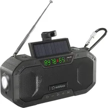 Renkforce RF-CR-300 Outdoorradio UKW, MW Notfallradio, Bluetooth®, SD wiederaufladbar, Solarpanel, Handkurbel, Schwarz