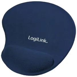 Logilink Mauspad mit Silikon Gel Handauflage, blau