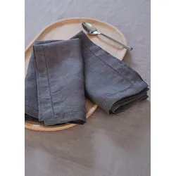 bonprix Leinen Stoffservietten (2er Pack), grau, 40x40 cm, Leinen
