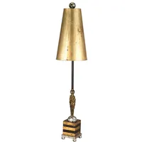 Elstead Lighting Tischleuchte Gold schwarz und blattsilber Flambeau FB-NOMA-LUXE-TL
