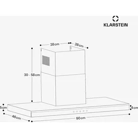 Klarstein Auriana Wandhaube 90 cm Weiß
