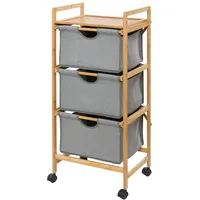 Wenko Haushaltswagen Bahari mit 3 Körben Bambus