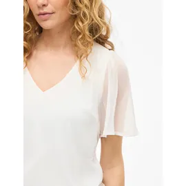 VILA T-Shirt VIFALIA V-Neck S/S Top Jersey Weiß S (36)