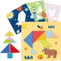 Tooky Toy Puzzle Tangram-Puzzle für Kinder Formen Vorlagen 18-teilig bunt