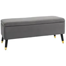 Homcom Sitzbank, mit Stauraum, Metall, Schaumstoff, Kohlegrau, 110 x 43 x 45 cm